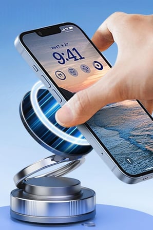 B Vakumlu Manyetik Telefon Tutucu – Güçlü Vakum 360° Döner Araç İçi Telefon Standı, Ultra Sabit Manyetik Destekli Mobil Cihaz Aparatı
