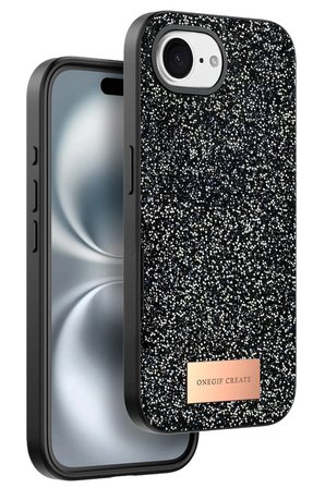 iPhone 16E Bright Simli Kapak - Siyah