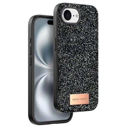 iPhone 16E Bright Simli Kapak - Siyah