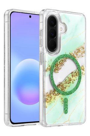Mey İthalat  Samsung Galaxy A56 Lotus Simli Magsafe Kapak - Yeşil