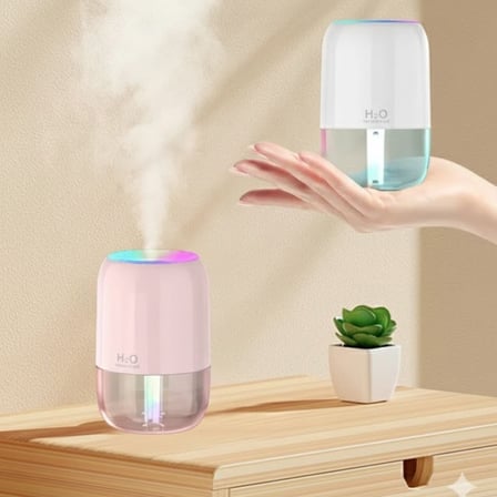 H2O Model Şeffaf Hazneli Hava Nemlendirici-Ultrasonik Soğuk Buhar Makinesi, LED Işıklı Masaüstü Oda Nemlendirici []