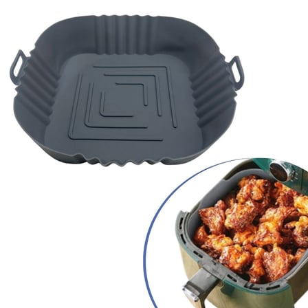 B Renkli Isıya Dayanıklı Yıkanılabilir Silikon Fırın  Airfryer Kare Model Pişirme Matı 20 cm