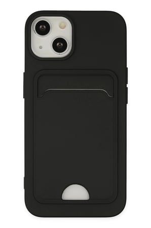 iPhone 14 Plus Kılıf Kelvin Kartvizitli Silikon - Siyah
