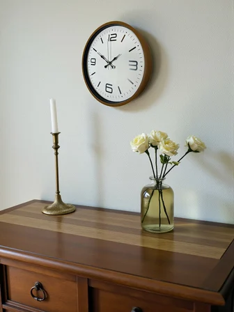 36 Cm Kahverengi Modern Dekoratif Duvar Saati