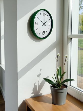 36 Cm Yeşil Modern Dekoratif Duvar Saati
