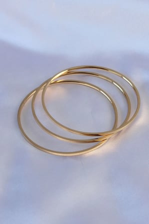 Mey İthalat 316L Çelik Gold Renk 3'lü Ajda Model Kadın 60 mm Bilezik