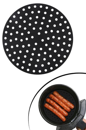 B Renkli Isıya Dayanıklı Yıkanılabilir Silikon Fırın Ve Airfryer Yuvarlak Pişirme Matı 23 Cm