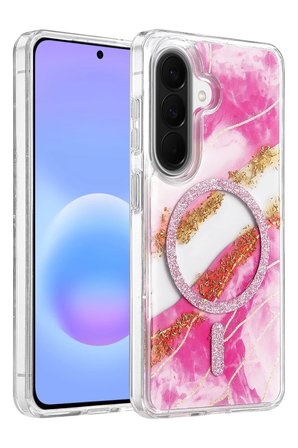 Mey İthalat  Samsung Galaxy A57 5G Lotus Simli Magsafe Kapak - Pembe