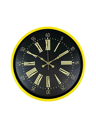 36 Cm Sarı Modern Duvar Saati