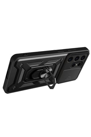 Samsung Galaxy S24 Ultra Kılıf Pars Lens Yüzüklü Silikon - Yeşil