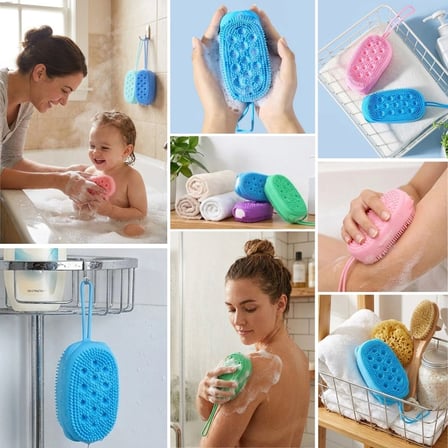B Peeling Etkili Süngerli Silikon Banyo Lifi – Asma Kancalı Duş Kesesi