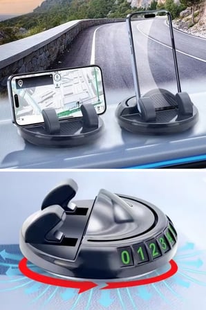 B Numaratörlü Güçlü Yapışkanlı 360 Derece Dönebilen Su Geçirmez Araç İçi Telefon Tutucu Plastik Aparat