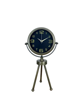 Vintage Tripod Eskitme Metal Üç Ayaklı Masa Saati