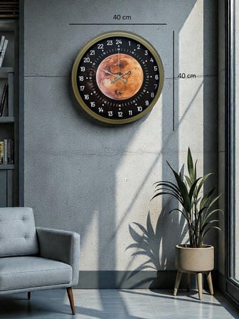 40 Cm Eskitme Metal 24 Saat Göstergeli Özel Tasarım Duvar Saati