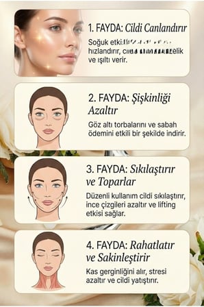 Kalp Şeklinde Soğuk Yüz Masaj Aleti - Cilt Sıkılaştırıcı ve Şişkinlik Giderici Cryo Sticks