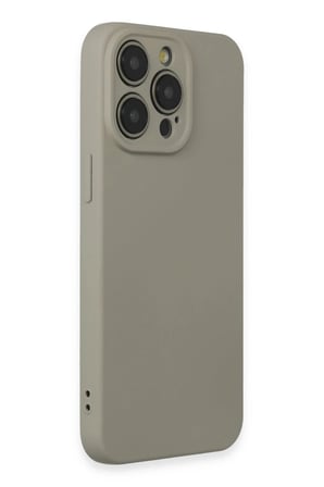 Mey İthalat  iPhone 15 Pro Max Kılıf Nano içi Kadife Silikon - Beyaz Titanyum