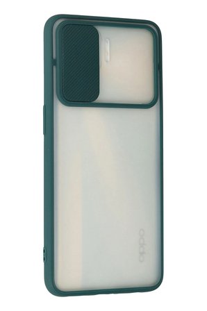 Reno 4 Lite Kılıf Palm Buzlu Kamera Sürgülü Silikon - Yeşil