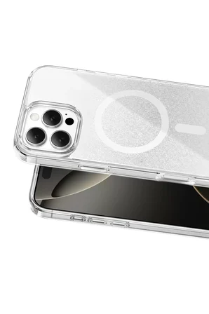 Mey İthalat   iPhone 16 Pro Max Sora Simli Magsafe Kapak - Beyaz