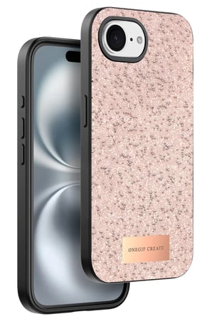 iPhone 16E Bright Simli Kapak - Pembe