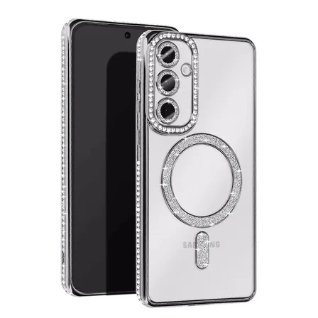 Samsung Galaxy A17 5G Joke Simli Magneticsafe Kılıf - Gümüş