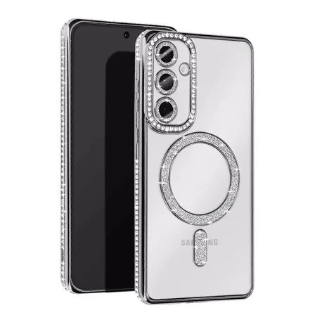 Samsung Galaxy A17 5G Joke Simli Magneticsafe Kılıf - Gümüş