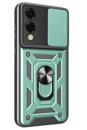 Samsung Galaxy S25 Edge Pars Lens Yüzüklü Silikon - Yeşil
