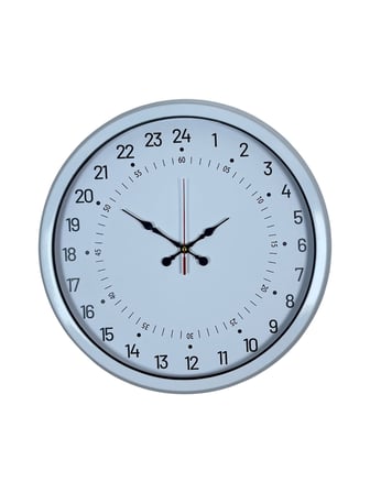 Beyaz 40 Cm Metal 24 Saat Göstergeli Özel Tasarım Duvar Saati