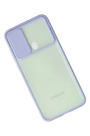Mey İthalat  Samsung Galaxy A11 Kılıf Palm Buzlu Kamera Sürgülü Silikon - Lila