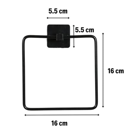 B Kendiliğinden Yapışkanlı Siyah Paslanmaz Metal Kare Havluluk