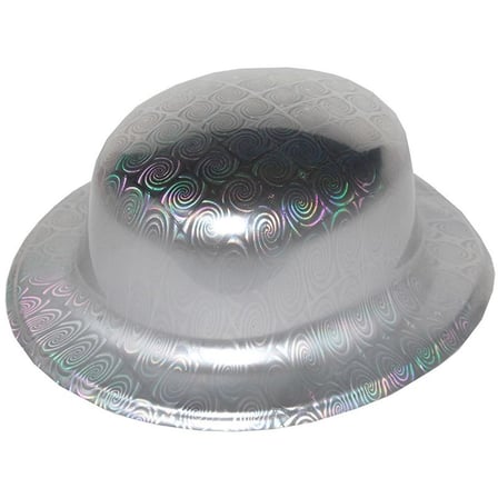 Mey İthalat Gümüş Renk Hologramlı Plastik Yuvarlak Melon 27x24 cm