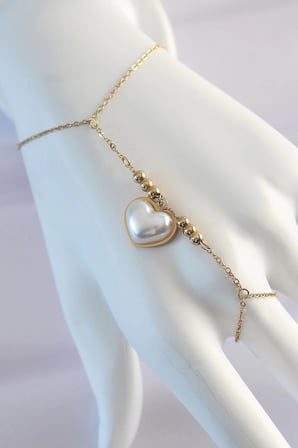Mey İthalat 316L Çelik Gold Renk Beyaz Bubble Kalp Tasarımlı Şahmeran