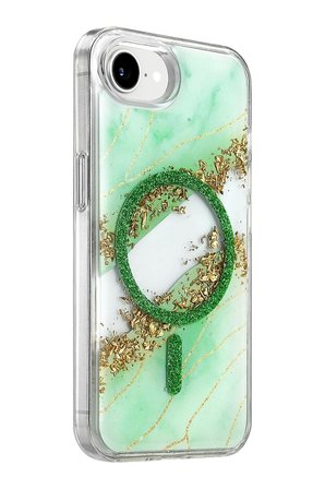 Mey İthalat   iPhone 17E Lotus Simli Magsafe Kapak - Yeşil