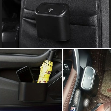 B Araç İçi Takılarak Sabitlenebilen Mini Kapaklı Çöp Kovası