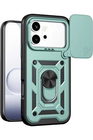 Mey İthalat  Huawei Honor 600 Pars Lens Yüzüklü Silikon - Yeşil