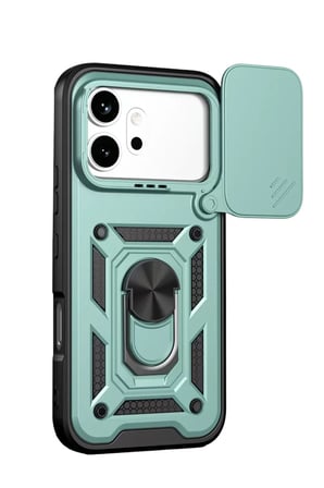 Mey İthalat  Huawei Honor 600 Pars Lens Yüzüklü Silikon - Yeşil