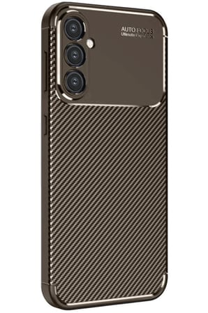 Samsung Galaxy A16 5G Kılıf Auto Focus Karbon Kapak - Kahverengi