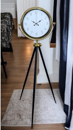 Gold Premium Dekoratif Tripod Ayaklı Saat