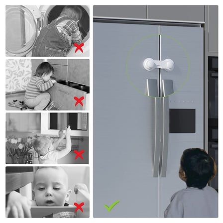 B Bebek Çocuk Güvenliği Çekmece ve Dolap İçin Kendiliğinde Yapışkanlı Vidasız Kapak Kilidi