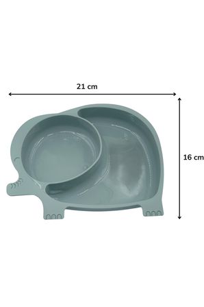 B Bebek ve Çocuk için Sevimli Fil Model Desenli Yemek Bebek Mama Kabı Bölmeli Tabak