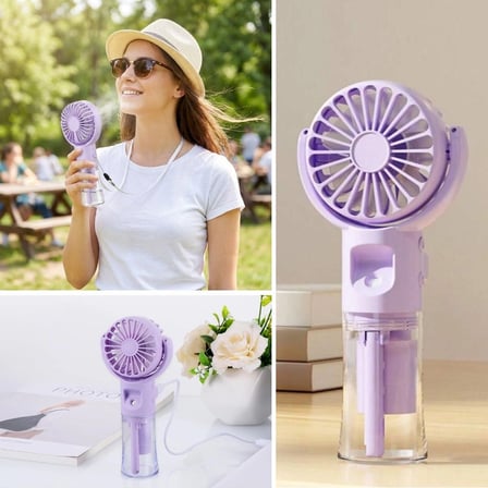 B 4 Kademeli Spreyli Şarjlı El Fanı – Boyuna Asılabilir USB Şarjlı Taşınabilir Mini Fan F4
