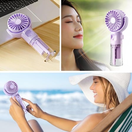 B 4 Kademeli Spreyli Şarjlı El Fanı – Boyuna Asılabilir USB Şarjlı Taşınabilir Mini Fan F4