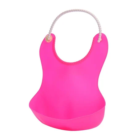B Çocuk Bebek Mama Önlüğü Dökülme Engelleyici Bükülebilir Pembe