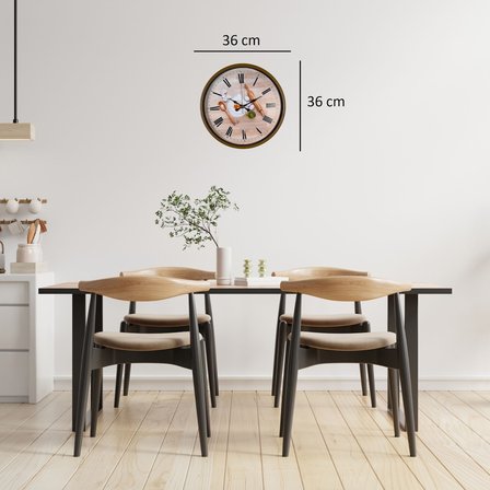 Rustic Bakery Kitchen Kahverengi 36 Cm Duvar Saati