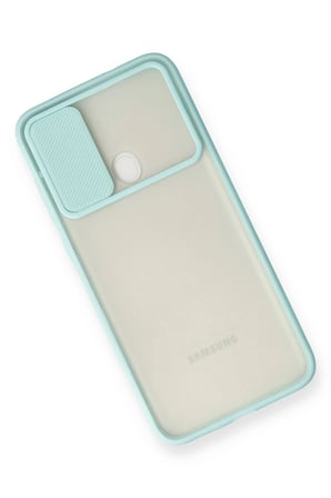 Samsung Galaxy A11 Kılıf Palm Buzlu Kamera Sürgülü Silikon - Turkuaz