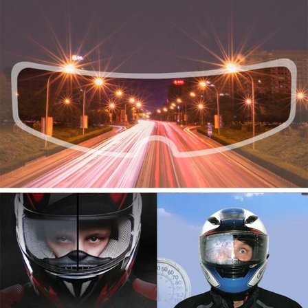 B Buğu Önleyici Motosiklet Kaskı Vizörü Su Geçirmez Dayanıklı Çizik Koruma Lens Filmi