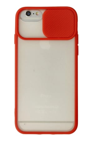 iPhone 6 Kılıf Palm Buzlu Kamera Sürgülü Silikon - Kırmızı