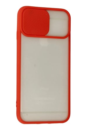iPhone 6 Kılıf Palm Buzlu Kamera Sürgülü Silikon - Kırmızı