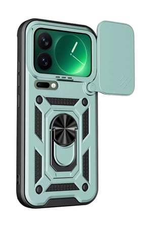 Mey İthalat   Mi 17 Pro Pars Lens Yüzüklü Silikon - Yeşil