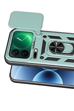 Mey İthalat   Mi 17 Pro Pars Lens Yüzüklü Silikon - Yeşil