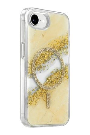 Mey İthalat   iPhone 17E Lotus Simli Magsafe Kapak - Gümüş